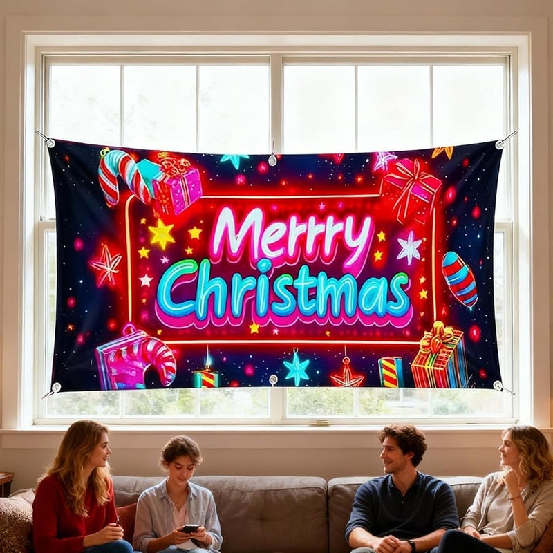 Christmas Vinyl Garage Door Cover Weather Resistant Indoor Outdoor Holiday Decoration - Image 4