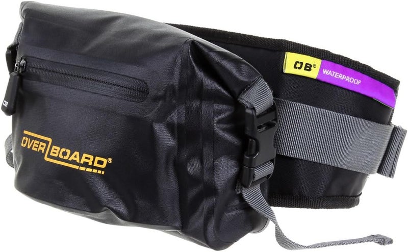 Overboard Pro-Light Waterproof Waist Pack, 2 Litre Capacity, Black - Image 1