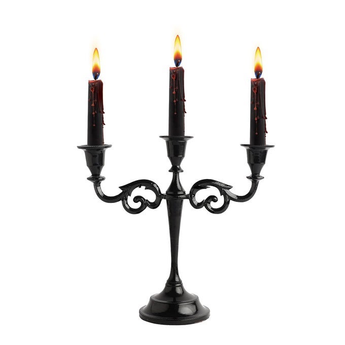 RELY 3 ARM CANDELABRA TAPER CANDLE HOLDERS DECORATIONS INDOOR KITCHEN DCOR TABLE CANDLES CANDLESTICK CANDELABRA CENTERPIECE BLACK GLOSSY
