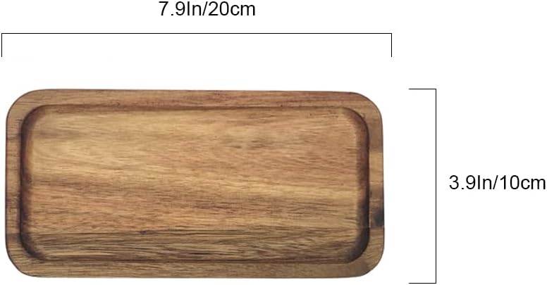 HomeImpel Wooden Platter Wood Dinner Plates Wooden Serving Tray Wood Dish for Sweets Fruit Dessert Food Appetizer Dessert Salad Cookie 20x10 - Image 2