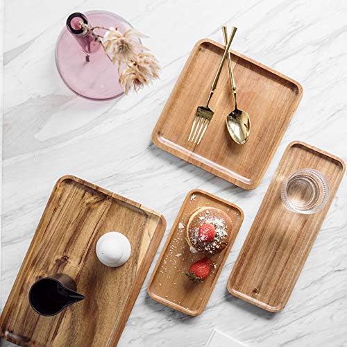 HomeImpel Wooden Platter Wood Dinner Plates Wooden Serving Tray Wood Dish for Sweets Fruit Dessert Food Appetizer Dessert Salad Cookie 20x10 - Image 3