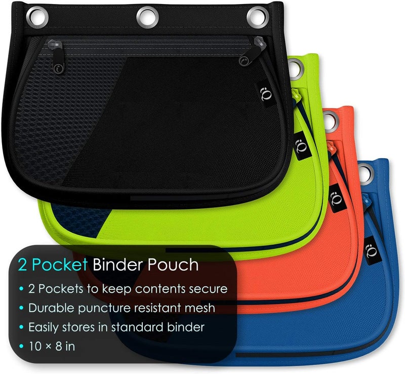 iScholar iQ Expandable Pencil Pouch, 2 Pockets, 3-Hole Pouch, Color Will Vary (55020) - Image 2