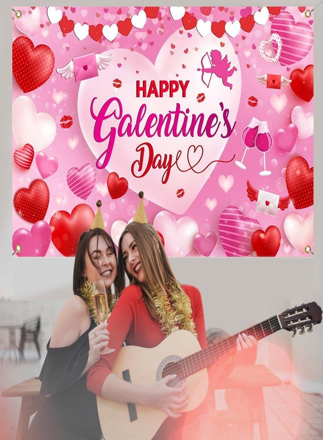 موكسيكا لافتة خلفية "يوم الصديقات السعيد" من موكسيكا، خلفية يوم الصديقات للبنات، قلب حب وردي، موضوع الصداقة، دعائم كشك الصور، لافتة لتزيين حفلات يوم الصديقات - Image 3