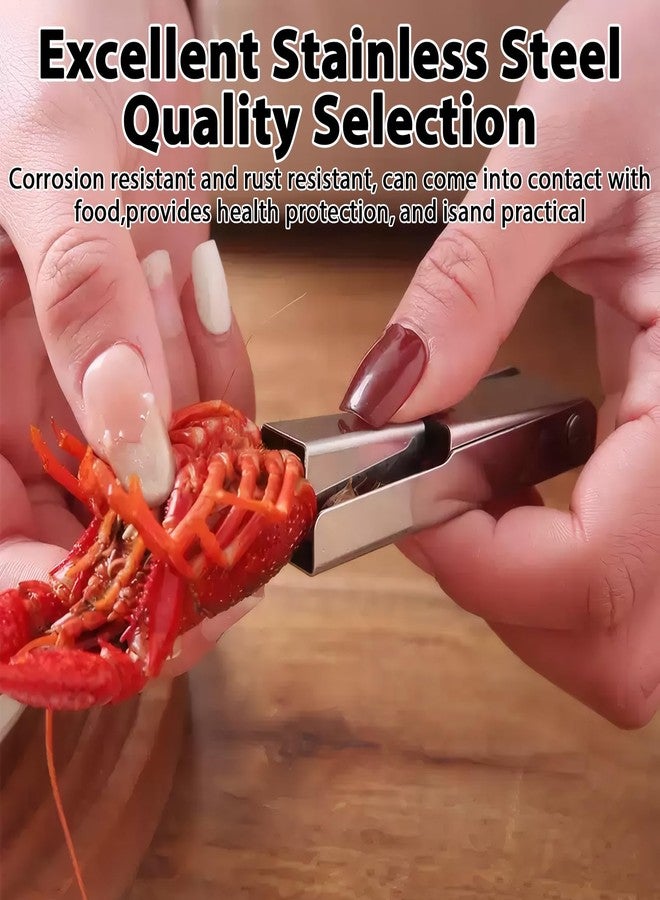 PKRFCJ 4 Pcs Crawfish Peeler Tool, Stainless Steel Crawfish Tail Remover Tool, Easy to Remove Shrimp Shells, Free Your Hands, Suitable for Family Gatherings, Restaurants. - Image 2