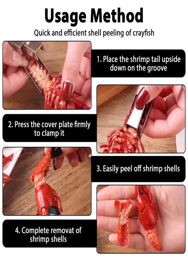 PKRFCJ 4 Pcs Crawfish Peeler Tool, Stainless Steel Crawfish Tail Remover Tool, Easy to Remove Shrimp Shells, Free Your Hands, Suitable for Family Gatherings, Restaurants. - Image 3