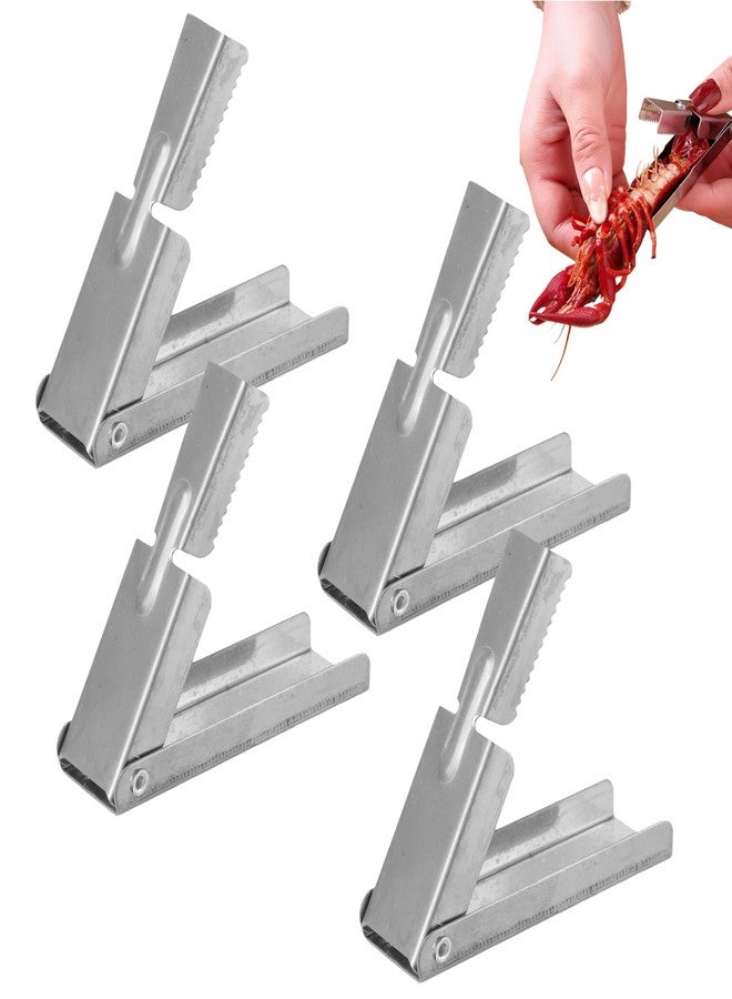 PKRFCJ 4 Pcs Crawfish Peeler Tool, Stainless Steel Crawfish Tail Remover Tool, Easy to Remove Shrimp Shells, Free Your Hands, Suitable for Family Gatherings, Restaurants. - Image 1