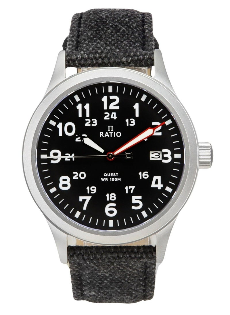 Ratio Quest Men's Field Watch Sapphire Canvas Strap Quartz RTQ023 100M Lewis And Clark Edition - Image 1