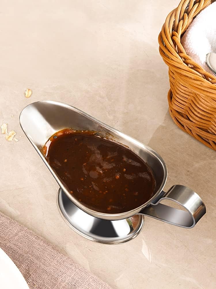 PAUL SONS PAUL SONS Serving Pitcher Stainless Steel Gravy Boat Steak Sauce Boat Kitchen Seasoning Cup Jam Jar Medium Size Pack of 1Pc  - Image 2