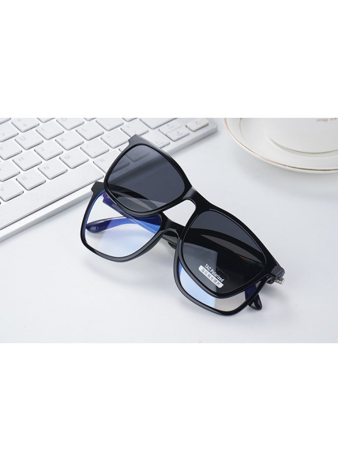 Smart Glasses GS05 Bluetooth Glasses Magnetic Sunglasses Driving Calls Listening To Songs Anti-ultraviolet Anti-blue Light-Color:Black - Image 1