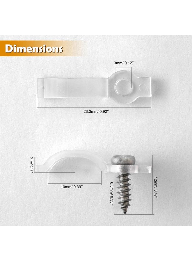 GRIVER 100 Pack Strip Light Mounting Brackets,Fixing Clips,One-Side Fixing,100 Screws Included (Ideal for 10mm Wide Waterproof Strip Lights) - Image 2