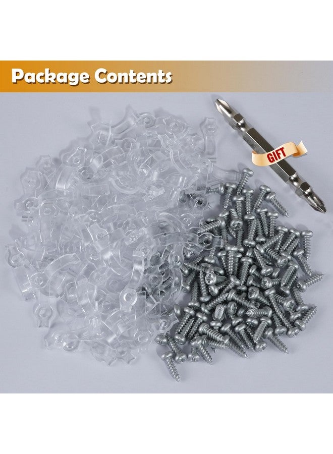 GRIVER 100 Pack Strip Light Mounting Brackets,Fixing Clips,One-Side Fixing,100 Screws Included (Ideal for 10mm Wide Waterproof Strip Lights) - Image 3