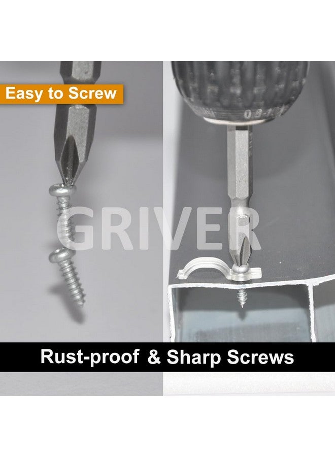 GRIVER 100 Pack Strip Light Mounting Brackets,Fixing Clips,One-Side Fixing,100 Screws Included (Ideal for 10mm Wide Waterproof Strip Lights) - Image 5