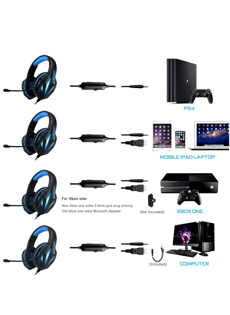 Generic - Gaming Headsets Wired With Microphone For PS4, PS5, X Box, Nintendo Switch, PC with Comfortable Foam Earpads - Image 1