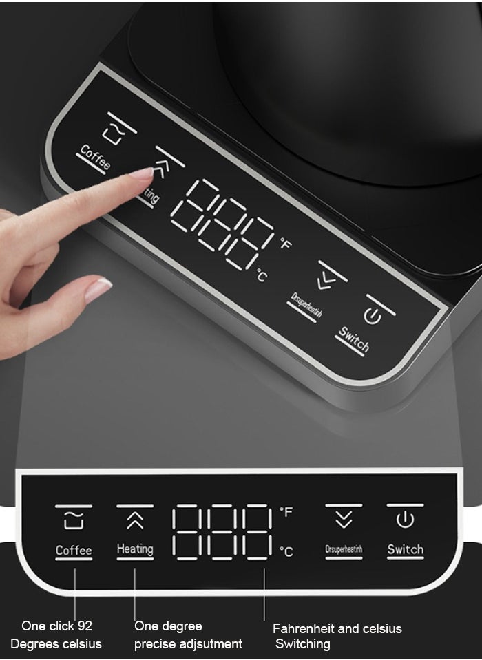 Joshberg Gooseneck Kettle,Electric Coffee Kettle,1350W 800ml Stainless Steel Coffee& Tea Pot,Automatic Temperature Control and Constant Temperature, Suitable for Home Office Dormitory,Black  - Image 5