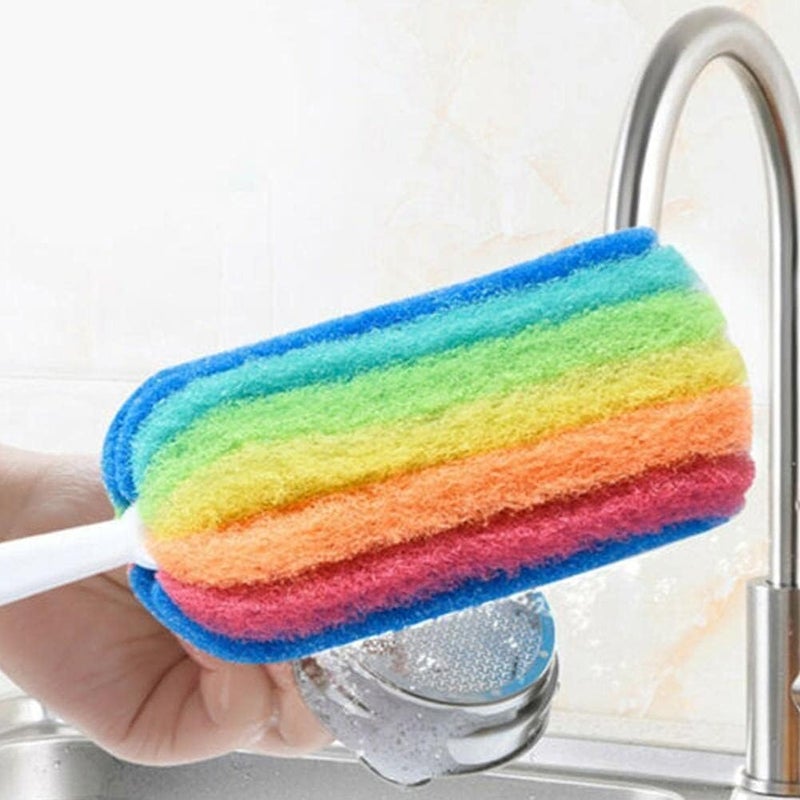 woobles 1 Pcs Rainbow Color Cup Cleaning Brush Kitchen Sponge Tool Brush Glass Dishwashing Household Cleaner T3D4 Brush - Image 2