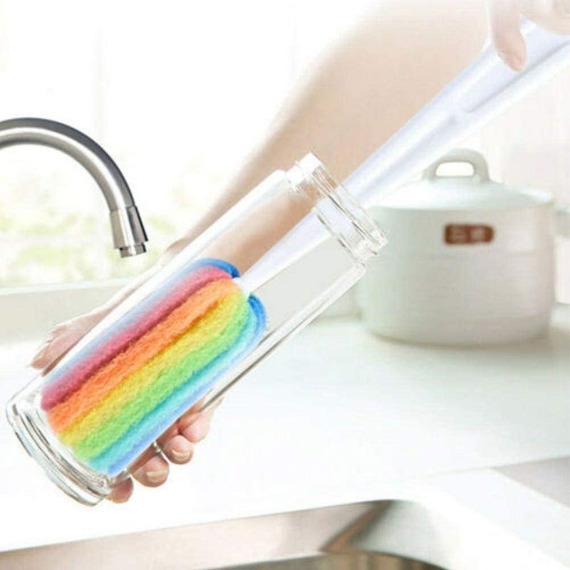 woobles 1 Pcs Rainbow Color Cup Cleaning Brush Kitchen Sponge Tool Brush Glass Dishwashing Household Cleaner T3D4 Brush - Image 1