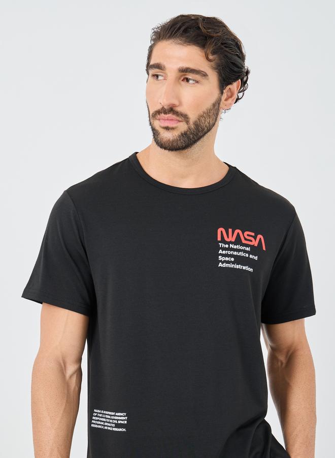 Styli NASA Slogan Print Short Sleeve T-Shirt and Shorts Set - Image 3