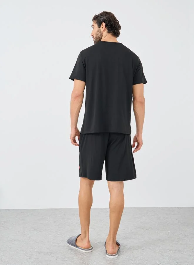 Styli Styli NASA Slogan Print Short Sleeve T-Shirt and Shorts Set