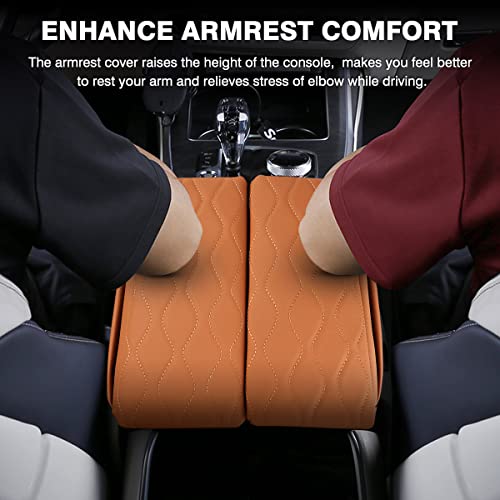 Karltys Center Console Cover for BMW X5 G05/ X7 G07 2019-2025 2026 /X6 G06 2020-2025 2026, Leather Middle Console Armrest Cover for BMW X5 Waterproof Protector with Storage Pockets (Brown) - Image 5