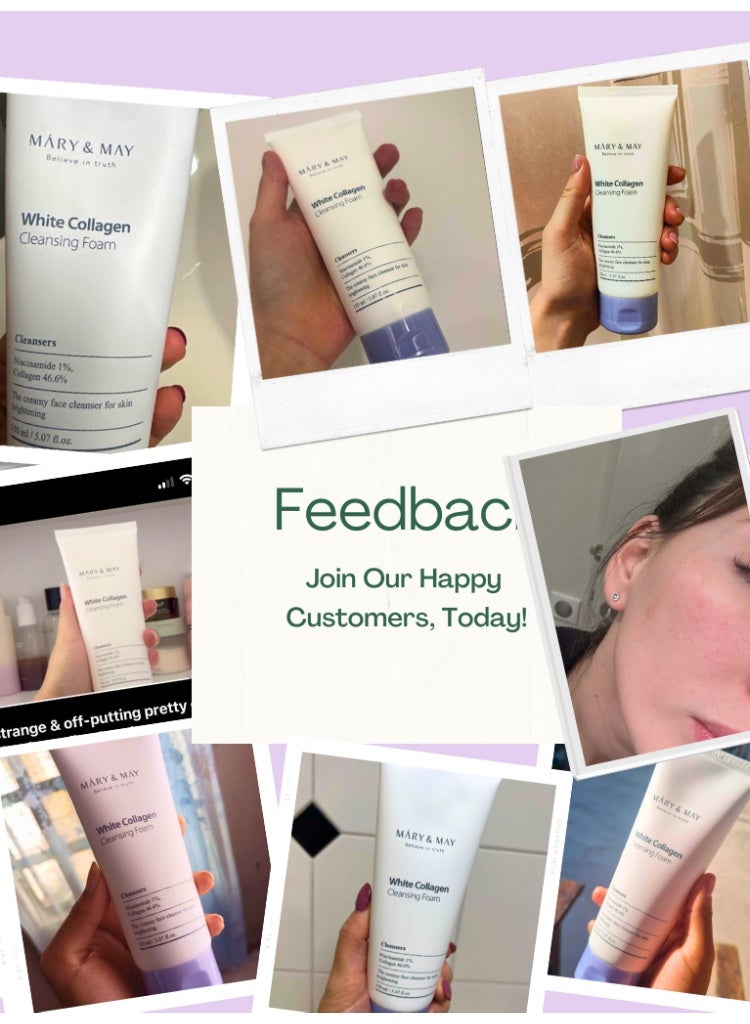 Mary & May White Collagen Cleansing Foam | Brightening, Firming & Deep Pore Cleanser - Image 2