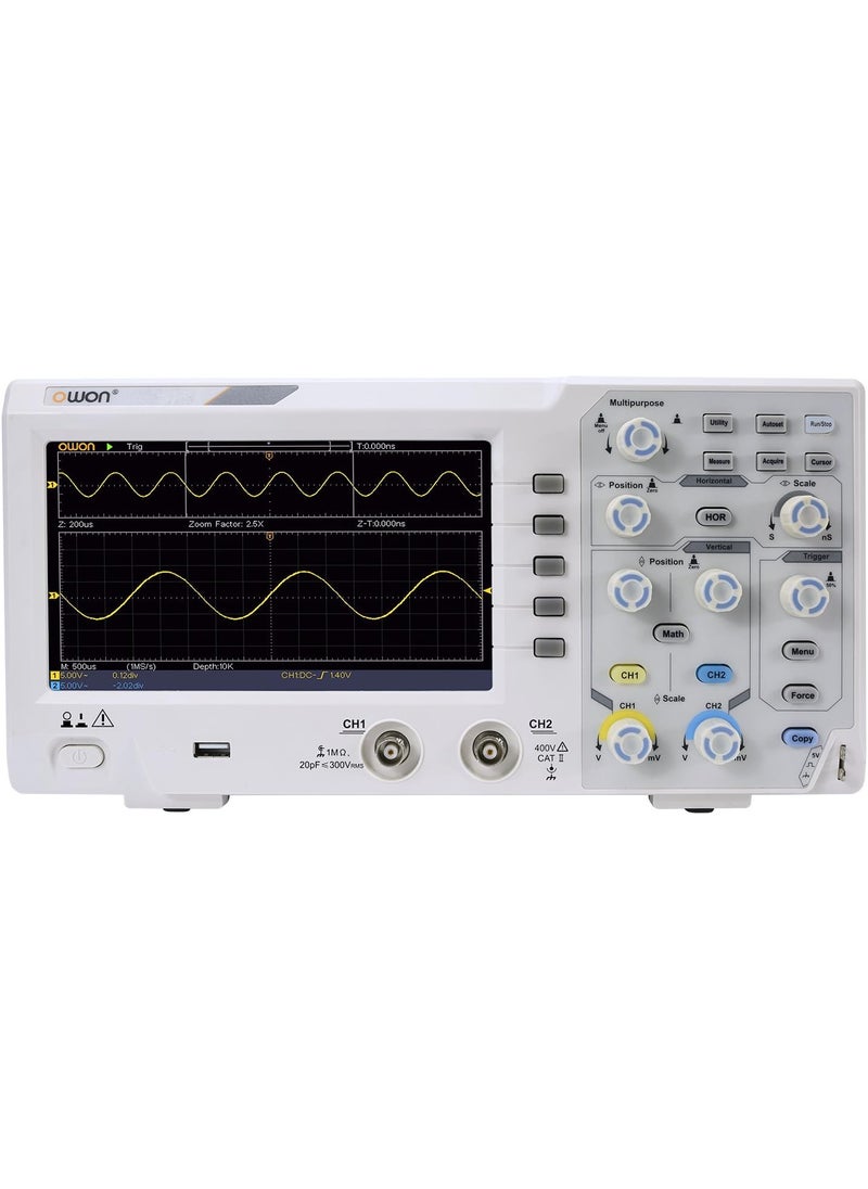 Owon OWON Technologies SDS1102 Digital Storage Oscilloscope Dual Channel 100 MHz 1GSs 7 LCD display 800x480 pixels Input  - Image 3