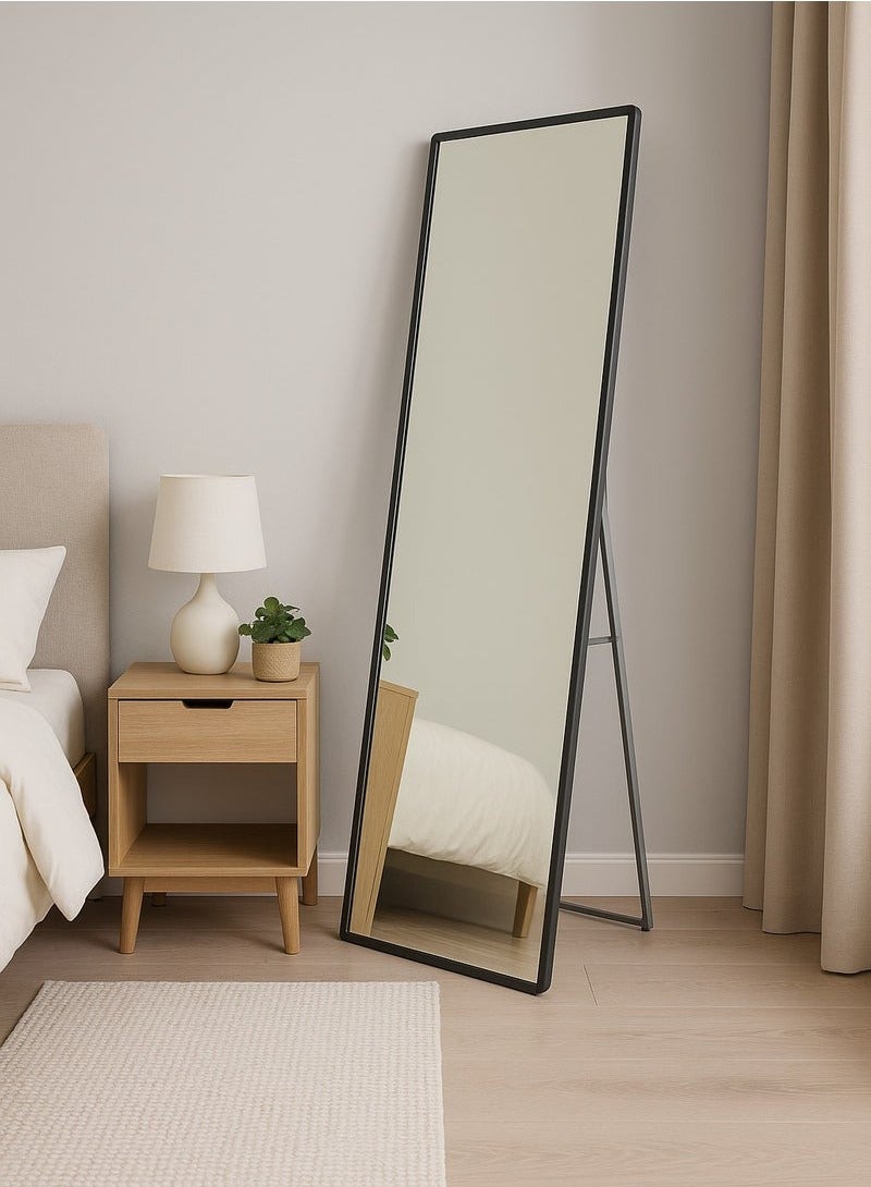 POWER Arched Full Length Mirror 165cm-50cm, Floor Standing Mirror, Unique Vertical Mirror, Metal Frame Mirror, for Living Room, Bedroom, Entrance, and Bathroom(Black） - Image 1