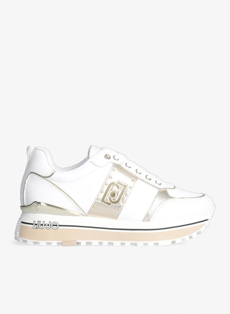 Liu Jo White Leather Platform Sneakers
