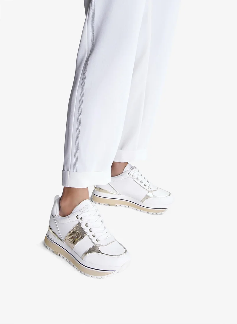 Liu Jo White Leather Platform Sneakers