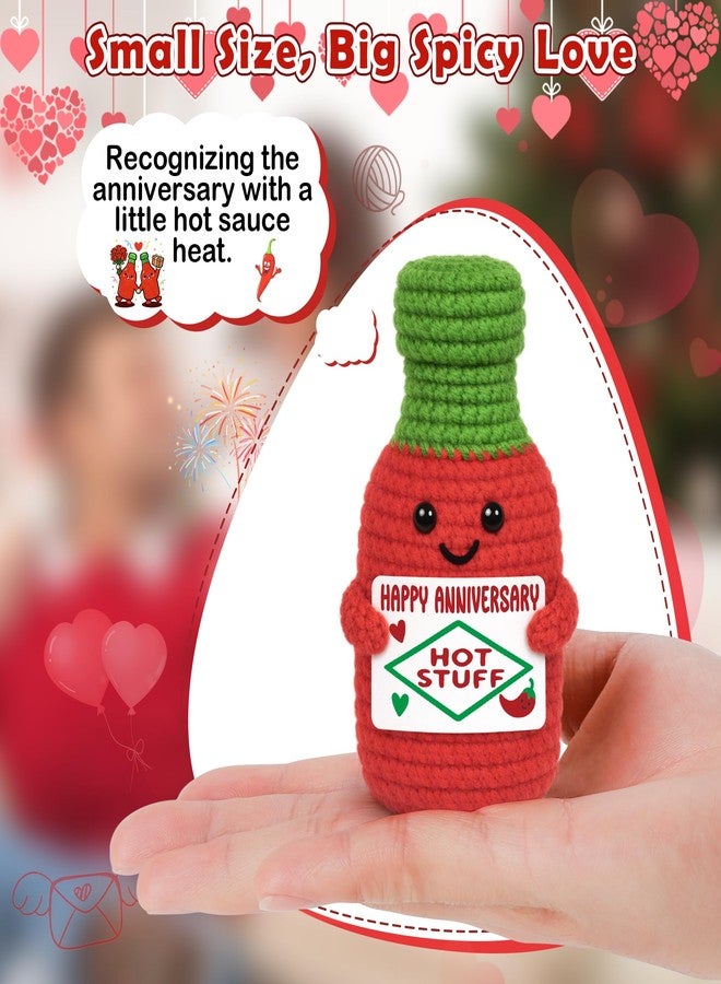 BVXFR Anniversary Romantic Gifts for Boyfriend Girlfriend Wedding Anniversary Men Women Gifts for Wife Husband Fiance Sweet Day Gift for Couple Him Her Funny Handmade Crochet Hot Sauce - Image 2