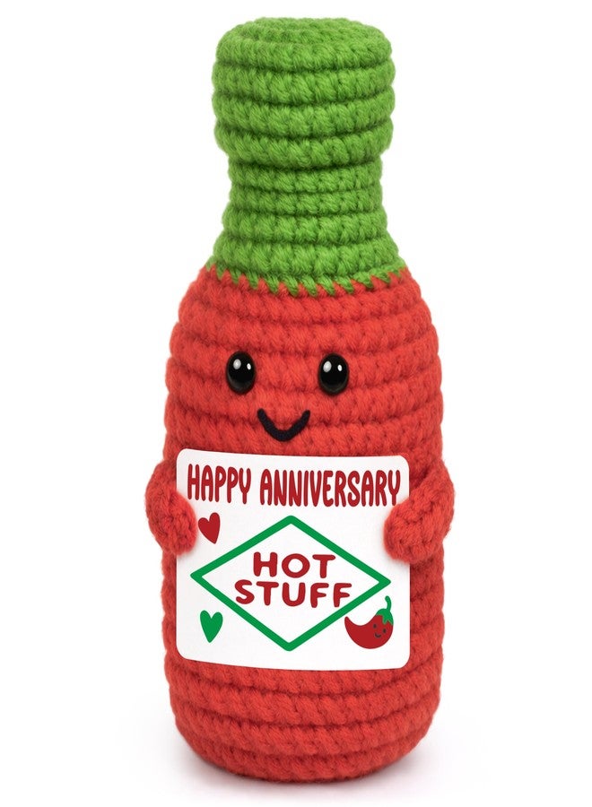 BVXFR Anniversary Romantic Gifts for Boyfriend Girlfriend Wedding Anniversary Men Women Gifts for Wife Husband Fiance Sweet Day Gift for Couple Him Her Funny Handmade Crochet Hot Sauce - Image 1