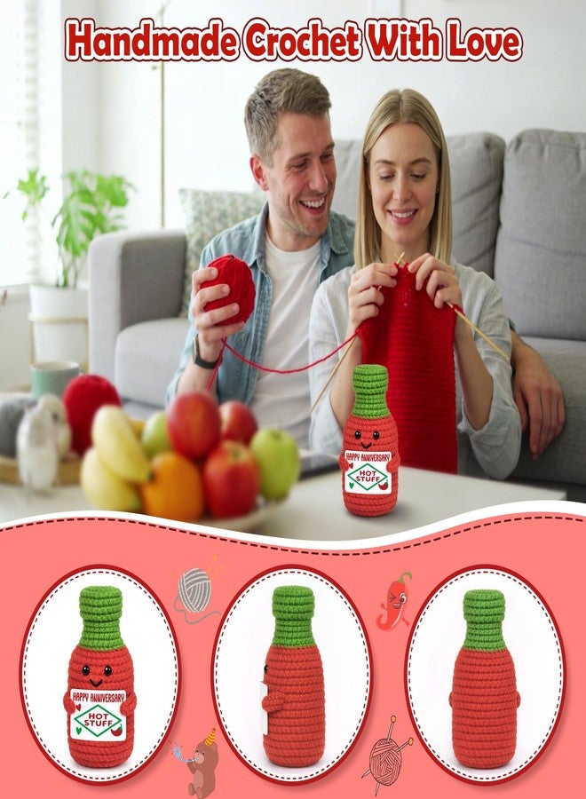 BVXFR Anniversary Romantic Gifts for Boyfriend Girlfriend Wedding Anniversary Men Women Gifts for Wife Husband Fiance Sweet Day Gift for Couple Him Her Funny Handmade Crochet Hot Sauce - Image 4