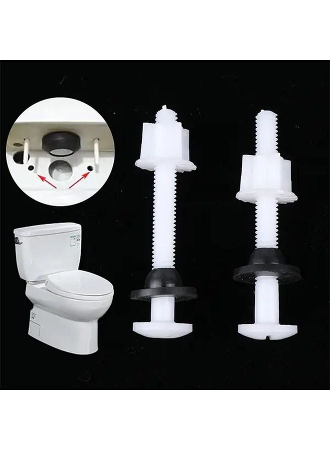2pcs Toilet Seat Hinge Repair Kit With Bolts Screws And Washers For Bathroom - Image 1