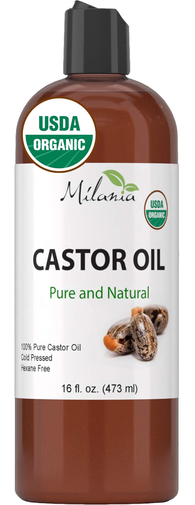 MILANIA Organic Castor Oil100 Pure ColdPressed Beauty  Skincare SerumEyelash  Eyebrow Hair Growth EnhancerNatural Conditioner