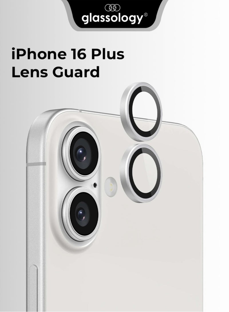 glassology حماية عدسة آيفون 16 بلس مقاومة للخدوش ومضادة لبصمات الأصابع لحماية الكاميرا (أبيض) - Image 3