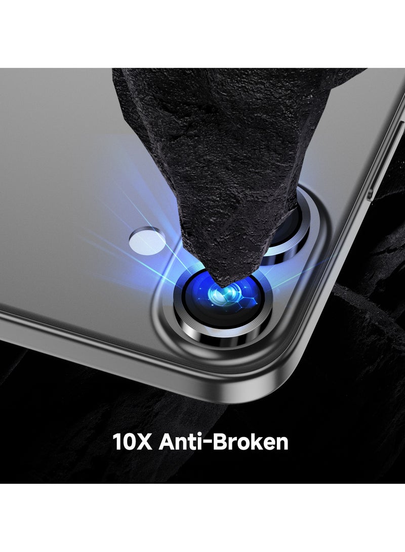 glassology حماية عدسة آيفون 16 بلس مقاومة للخدوش ومضادة لبصمات الأصابع لحماية الكاميرا (أبيض) - Image 1