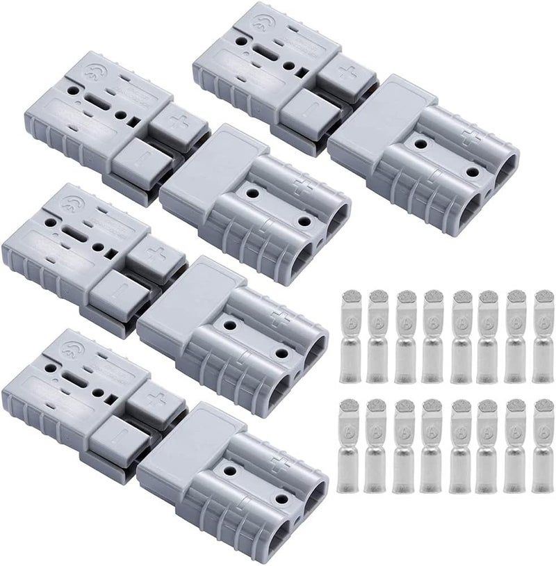 Twshiny Battery Connector 50A, Battery Quick Connector Plug 50 Amp 600V 8Pcs Quick Connection Plug Connector for Anderson Powerpole Gray - Image 1