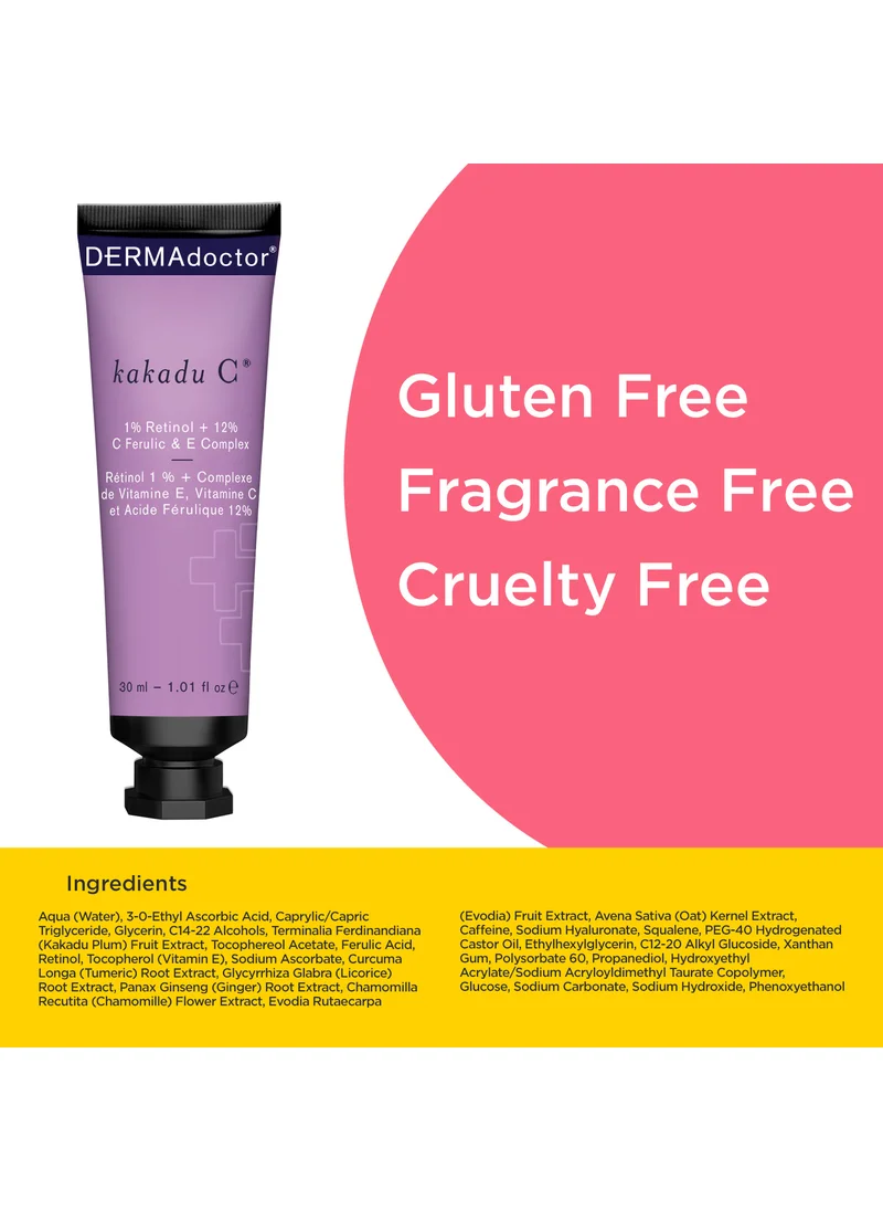 DERMAdoctor Kakadu C 1% Retinol + 20% Vitamin C E Ferulic Acid Serum 30 mL