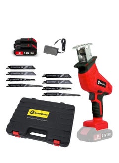 GearZone 21V Wireless Reciprocating Saw, with 8 Saw Blades and 2 Batteries, 0-3000 Variable Speed SPM, for Cutting Wood/Metal/Bone/Plastic Pipe  - Image 1