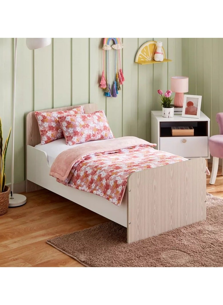Home Box Flutterby Gardenia 3-Piece Toddler Printed Jersey Comforter Set with Flannel Back - 100x140 cm  - Image 2