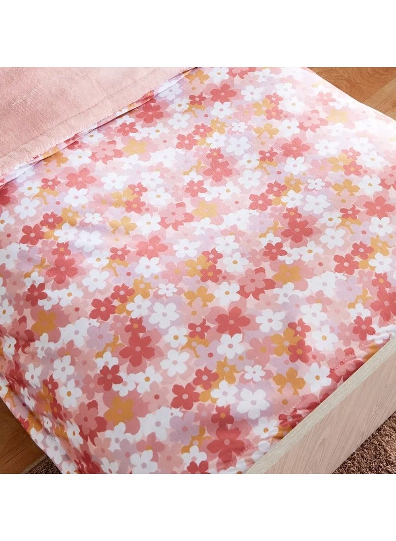 Home Box Flutterby Gardenia 3-Piece Toddler Printed Jersey Comforter Set with Flannel Back - 100x140 cm  - Image 5