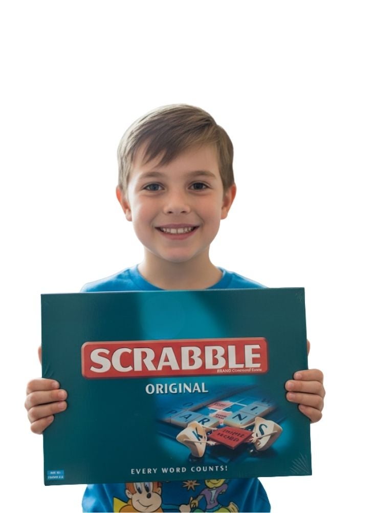 بريميم لعبة سكرابل الكلاسيكية - النسخة الأصلية - لعبة كلمات عائلية لتنمية المفردات والتعلم والدماغ - Image 2