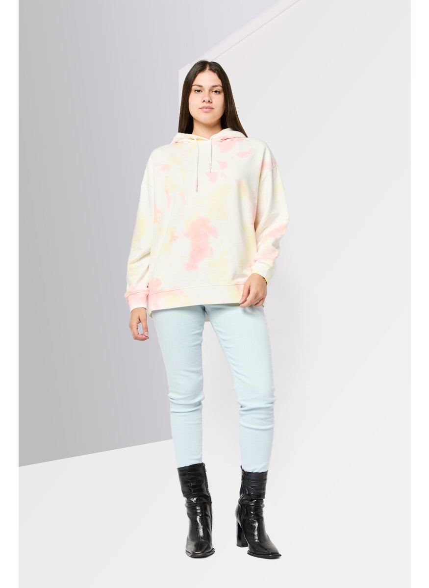 Scotch & Soda Women Tie Dye Print Long Sleeves Hoodie, Multicolor  - Image 2