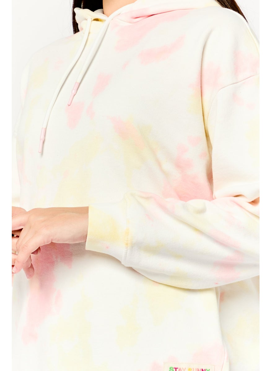 Scotch & Soda Women Tie Dye Print Long Sleeves Hoodie, Multicolor  - Image 3