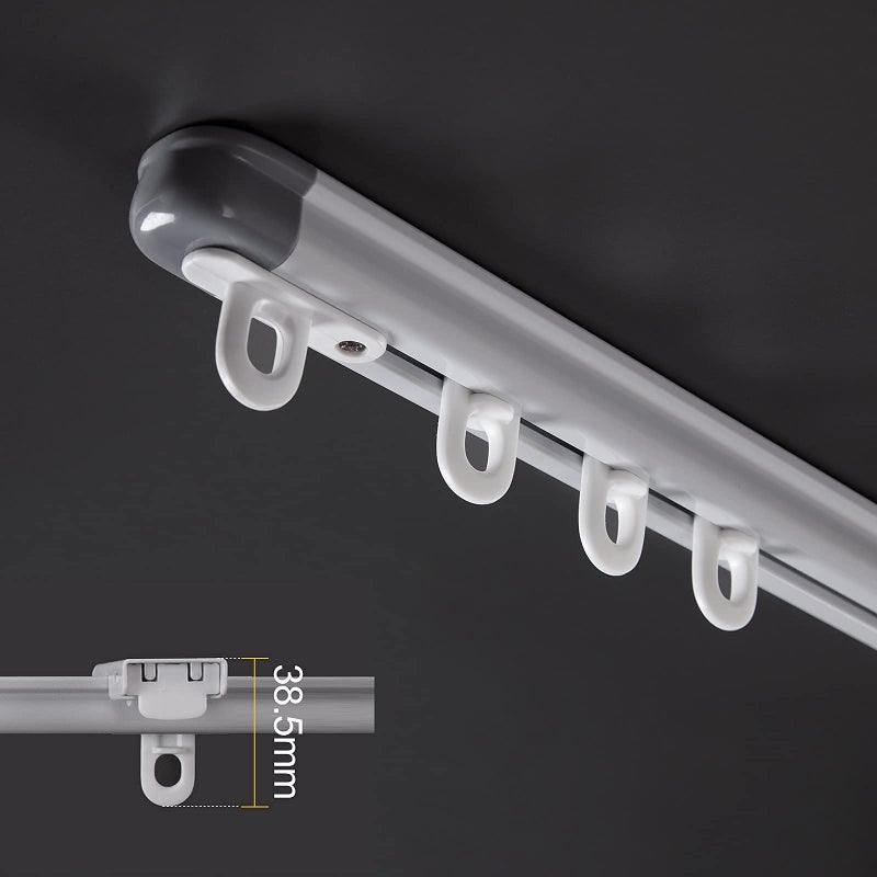 ZSTARR Retractable Ceiling Curtain Track, Measurement-Free 33.5''-59'', Room Divider, Shower Curtain, Parallel Bay Window, RV Track (White) - Image 2