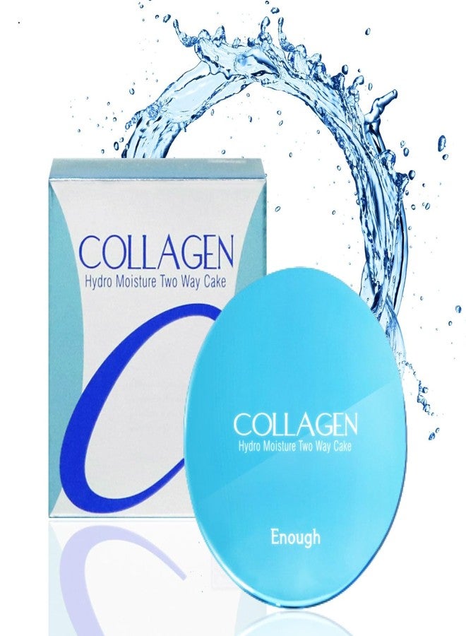 ENOUGH كعكة كولاجين هايدرو رطبة كافية، بودرة أساس لتثبيت المكياج الكوري مع إعادة تعبئة، بودرة مضغوطة تغطي كاملة للوجه مع SPF25 (21 بيج شفاف) - Image 5