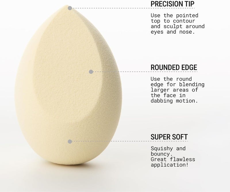 JUNO & Co. Microfiber Makeup Sponge, Dual Layer Technology for Full Coverage Flawless Makeup Blender for Foundation, Powder and Cream (Cloud) - Image 3