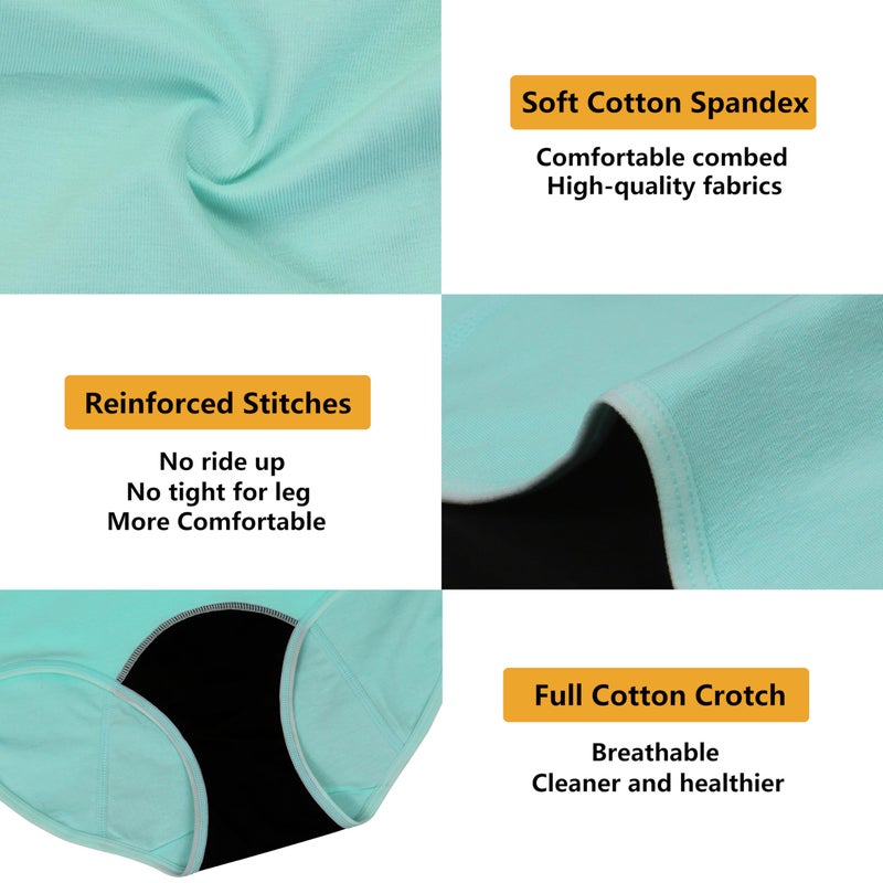Mesachy Girls Period Underwear Period Panties for Teens Menstrual Leakproof Protective Cotton Briefs - Image 4