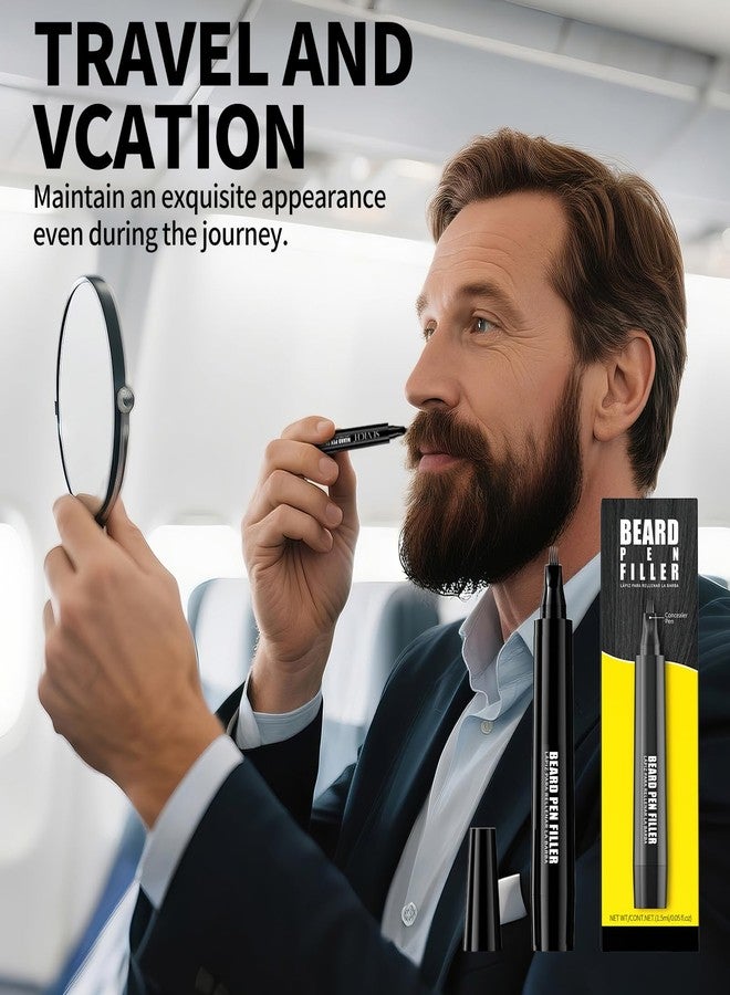 Gowwim Waterproof and Sweatproof Beard Pen, Precisely Fills in Beard Gaps to Create a Thick and Lush Beard Effect Suitable for All Beards (Dark Brown - Image 5