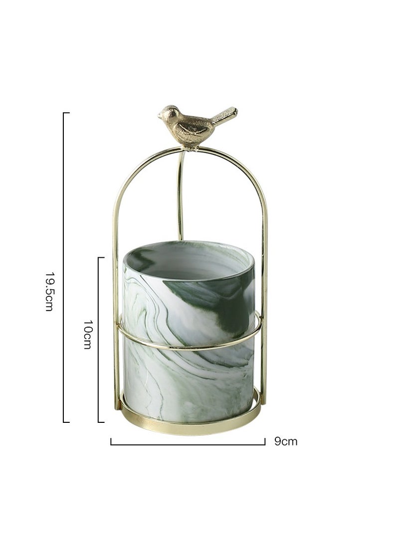 Y&D Handheld Little Vase Creative Iron Art Dry Flower Vase Tabletop Ceramic Bow Knot Succulent Flower Pot Decoration  - Image 1