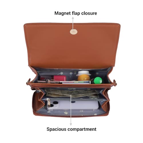 Mochi Women's Tan Fashionable Faux Leather Sling Bag (230-32) - Image 5